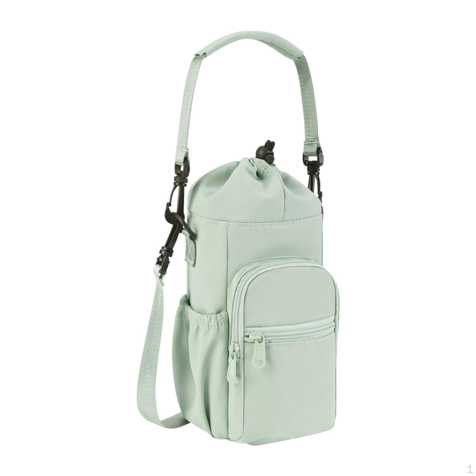 

Сумка-держатель для бутылки с водой, с карманом для телефона, ручкой и ремнем для тачки зелёный