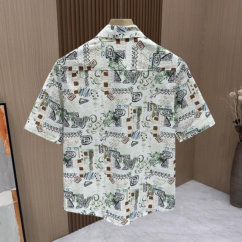 Young Men's Handsome Little Fresh Floral Loose Short-sleeved Shirt Men's Summer Fashion Versatile Casual Trendy Brand Shirt