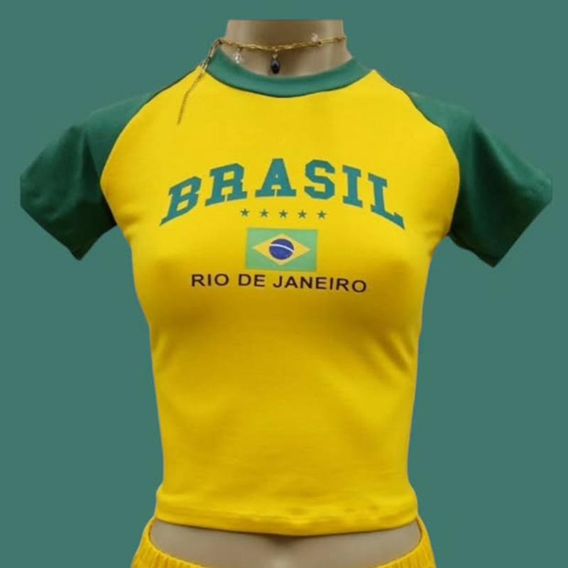 Damski crop top slim fit w stylu Y2K - Streetwear w stylu europejskim i amerykańskim