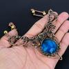 Blue Topaz Necklace, 999 Copper Wire Wrapped Jewelry, Gemstone Necklace Whit Adjustable Chain Gift For Her, Handmade Dainty Jewelry