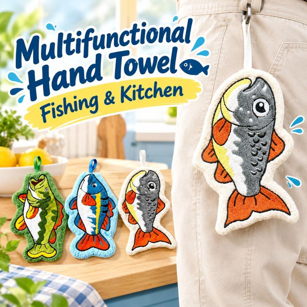 Quick Dry Fishing Hand Towel Absorbent Kitchen Hand Towel Lure Fishing Wipe Cloth Multifunctional