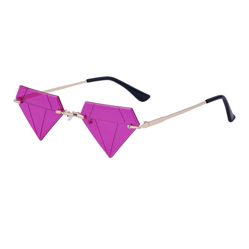 Personalized Diamond Rimless Sunglasses Women'S Trend Party Ball Decorative Sunglasses Glasses