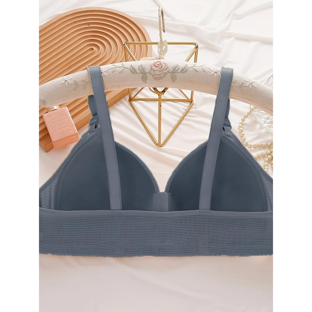 Front Clasp Design, Adjustable Straps, Non-removable Pads, Textured Fabric Provides Support and Comfort for All-season Wear, Black, Comfort Underwear