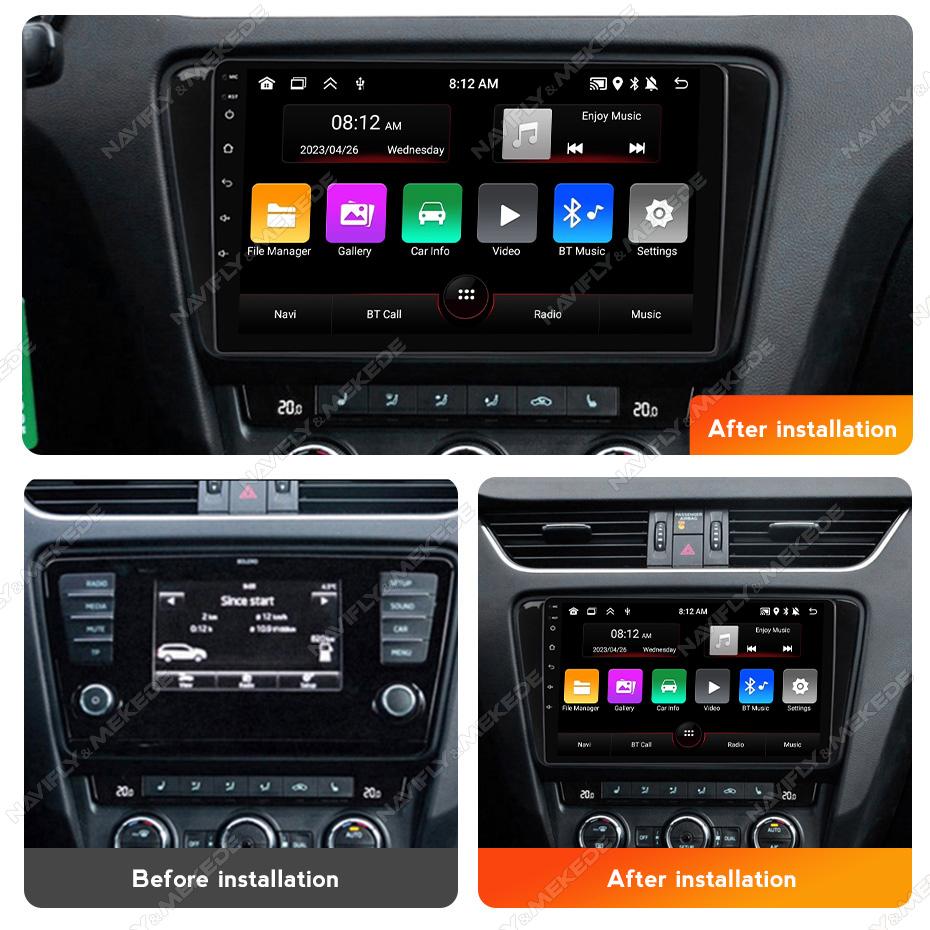 Navifly 2Din Android Car Radio For Skoda Octavia 3 A7 2013-2018 Multimedia Video Player BT Carplay Auto Navigation GPS Head Unit