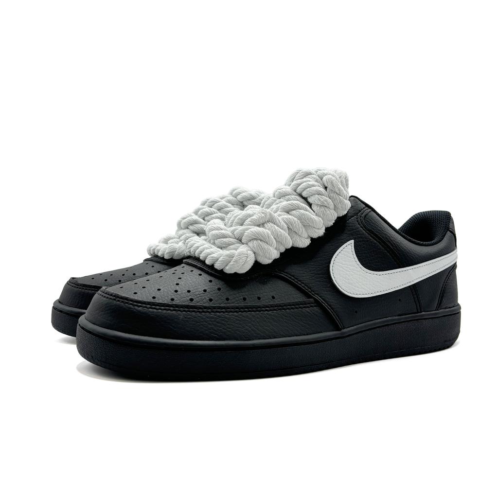 Nike Court Vision Low Slip Resistant Abrasion Resistant Low top Skateboard Shoes Unisex Black White DH2987-002(Team275-)