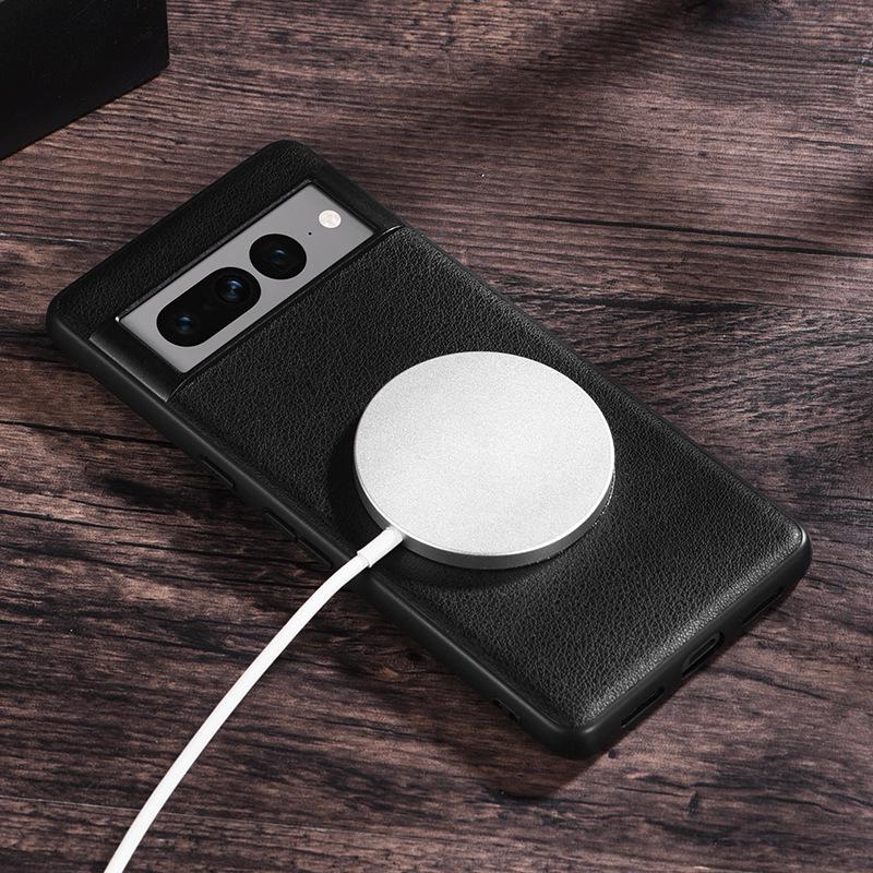 Solid Color Leather Magnetic Case for Google Pixel 9 Pro/6/7/8 - Full Coverage Protective Cover