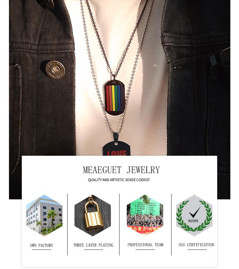 Medaglietta Portachiavi Cane Pride LGBT Arcobaleno Collana Militare Pendente per Uomo Donna Catena in Acciaio Inossidabile Gioielli Regalo BFF