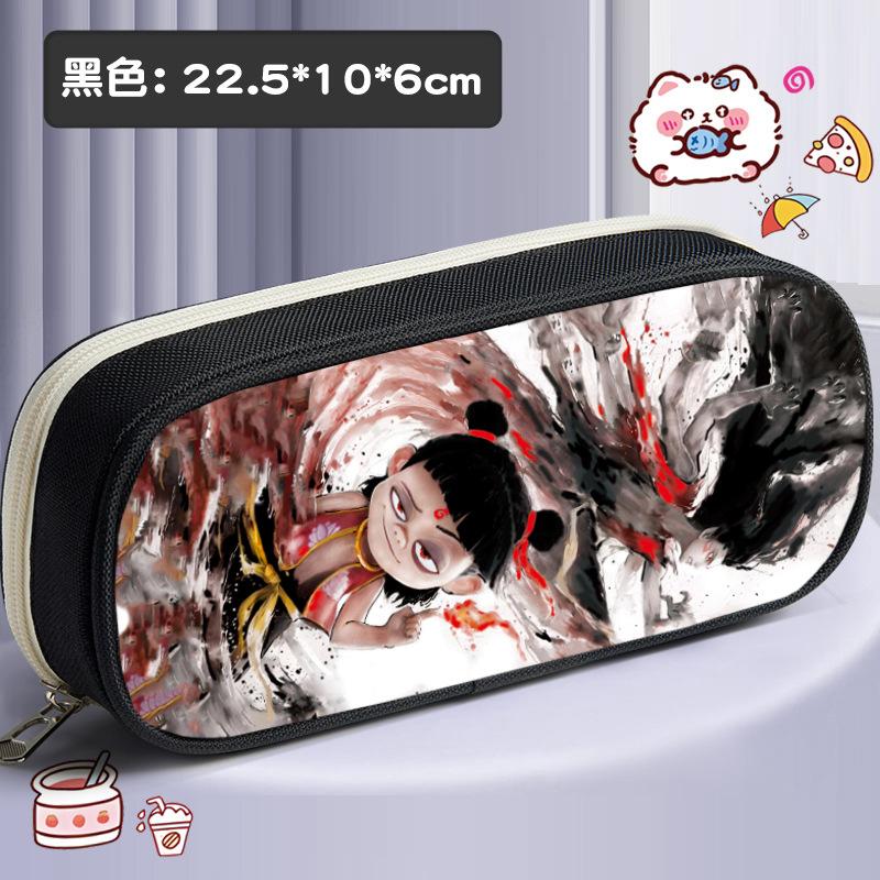 New Primary School Students Cartoon Pencil Bag Double-layer Simple Large-capacity Stationery Box Cartoon Pencil Bag High Value