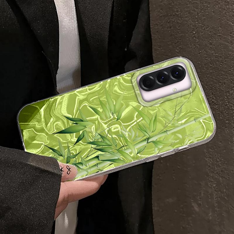 Bamboo Leaf Flower Girls Case For Samsung Galaxy A56 A16 A26 A36 A06 A55 A35 A25 A15 A12 A32 A54 S24 S25 S22 S23 FE Fundas Cover
