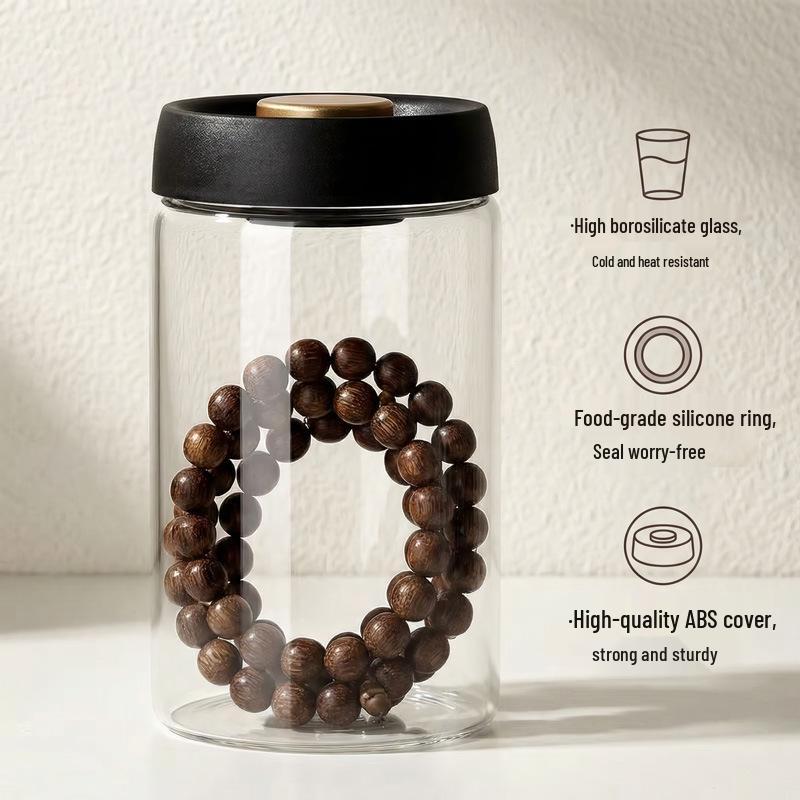 Vacuum-Sealed Coffee Bean Glass Jar: Moisture-Proof Kitchen Storage