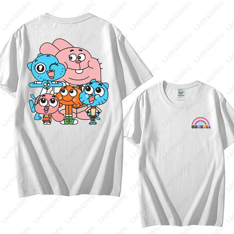 The Amazing World of Gumball Graphic T-shirt Funny Cartoon Anime Tshirt Unisex Cotton Top Cute Preppy Trendy Sweater Clothes Tee