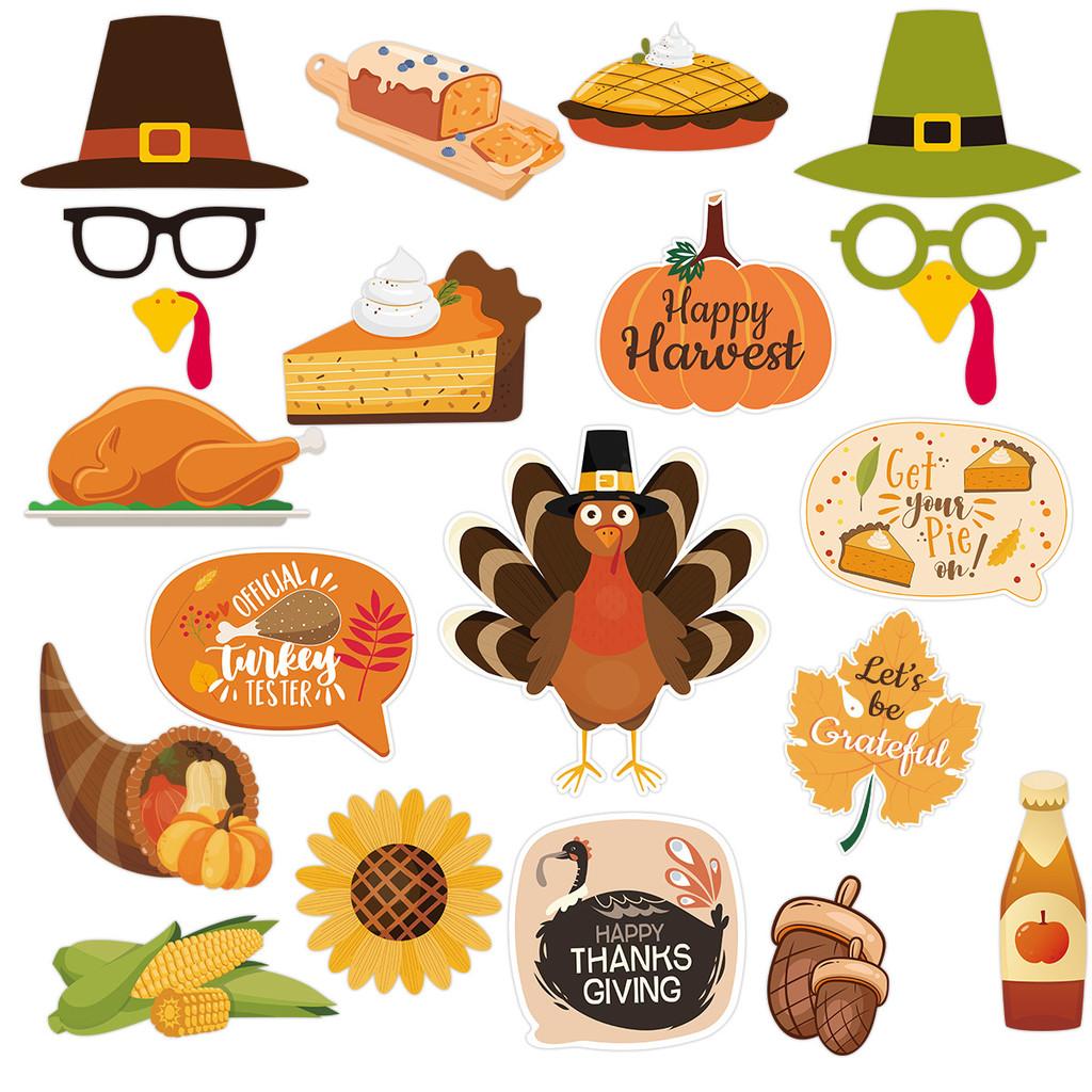 Festive Turkey Design Photo Props For Thanksgiving Day Party Celebration