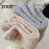 Comfortable Fuzzy Boot Liners Thickened Thermal Knee Sleeve for Women, Winter Warm Coral Fleece Leg Warmers, Breathable Stockings Pads Skiing Cycling