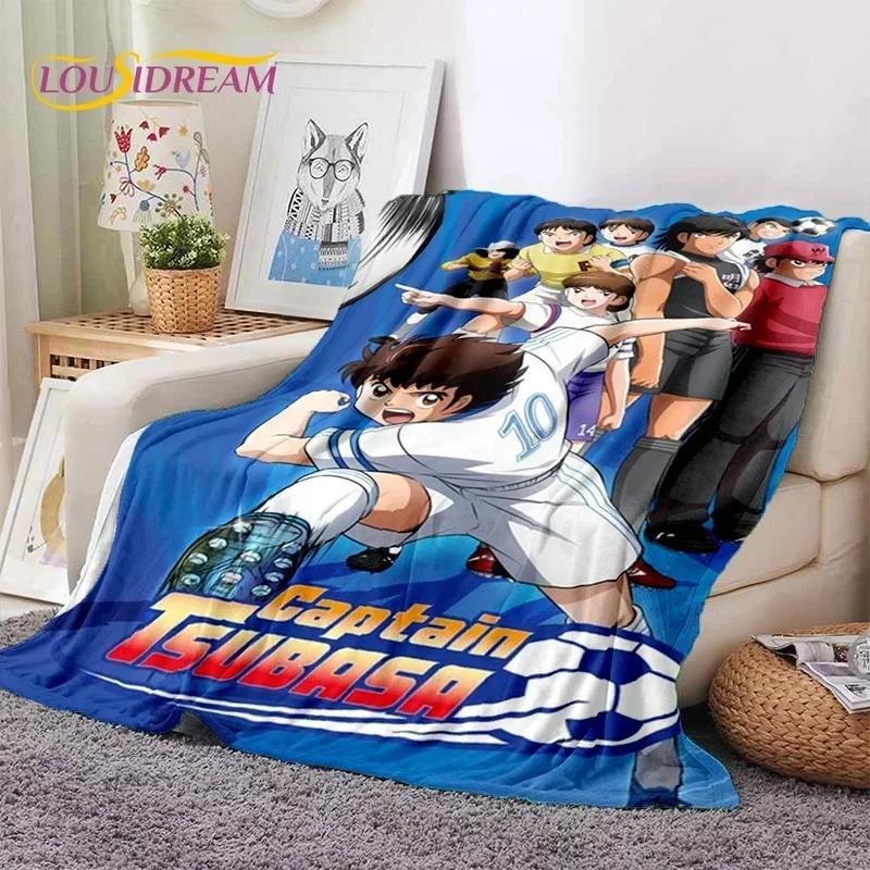 Cartoon Captain Tsubasa Football Soft Flannel Blankets,Throw Blanket Comfortable Blanket for Picnic Beds Sofa Home Bedroom Gifts