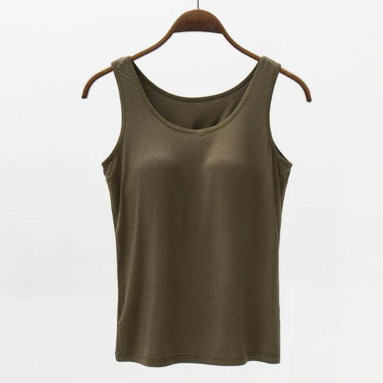 Sommer Damen Modal Camisole Dessous Top Große Größe Mehrere Farben Breite Schulterträger Fünf-Finger-Cup Brustpolster