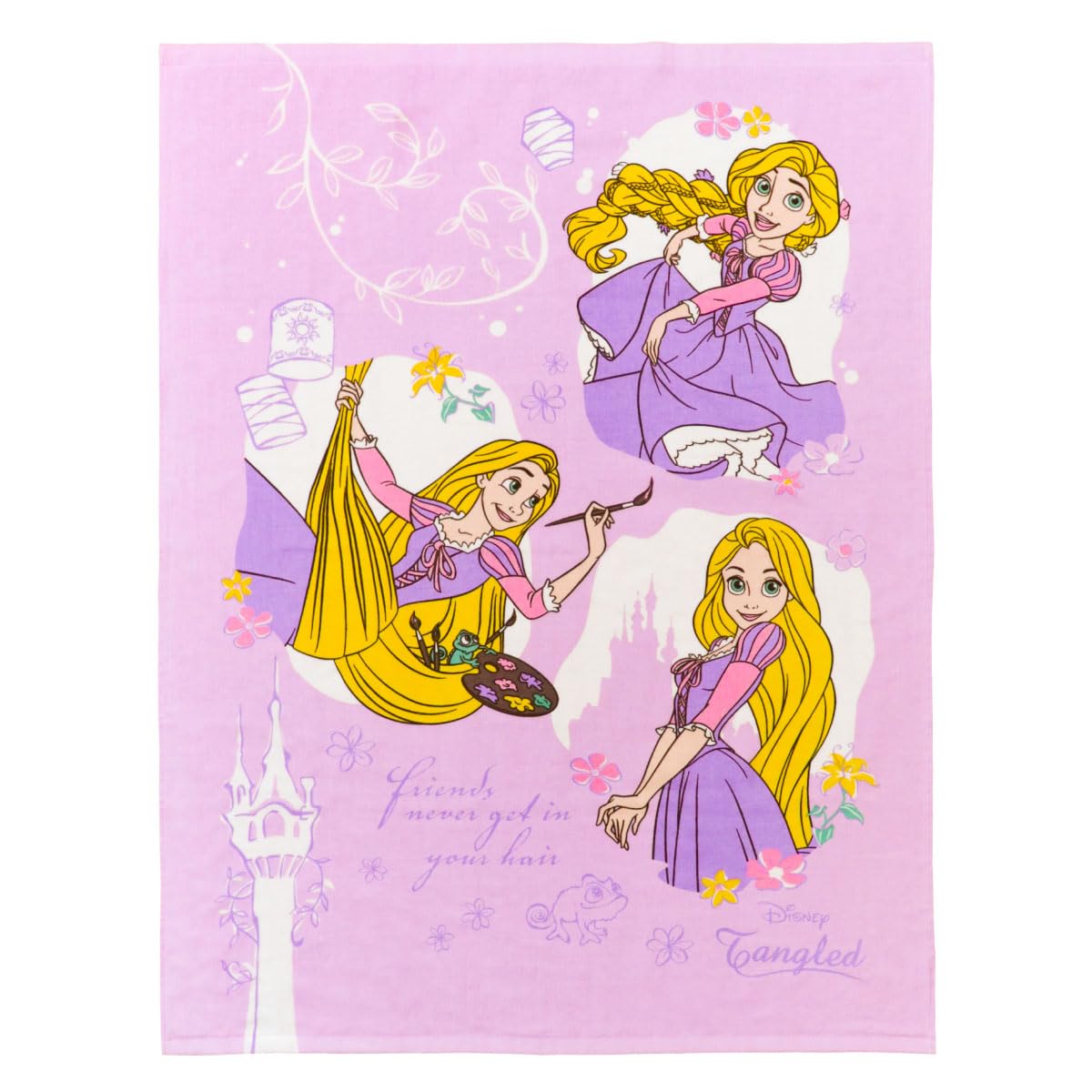 

мягкая игрушка Детское полотенце-одеяло 85 x 115 см Disney Рапунцель Марля на махровой подкладке сзади хлопок Фиолетовый верх, 100% NZ1810-TA