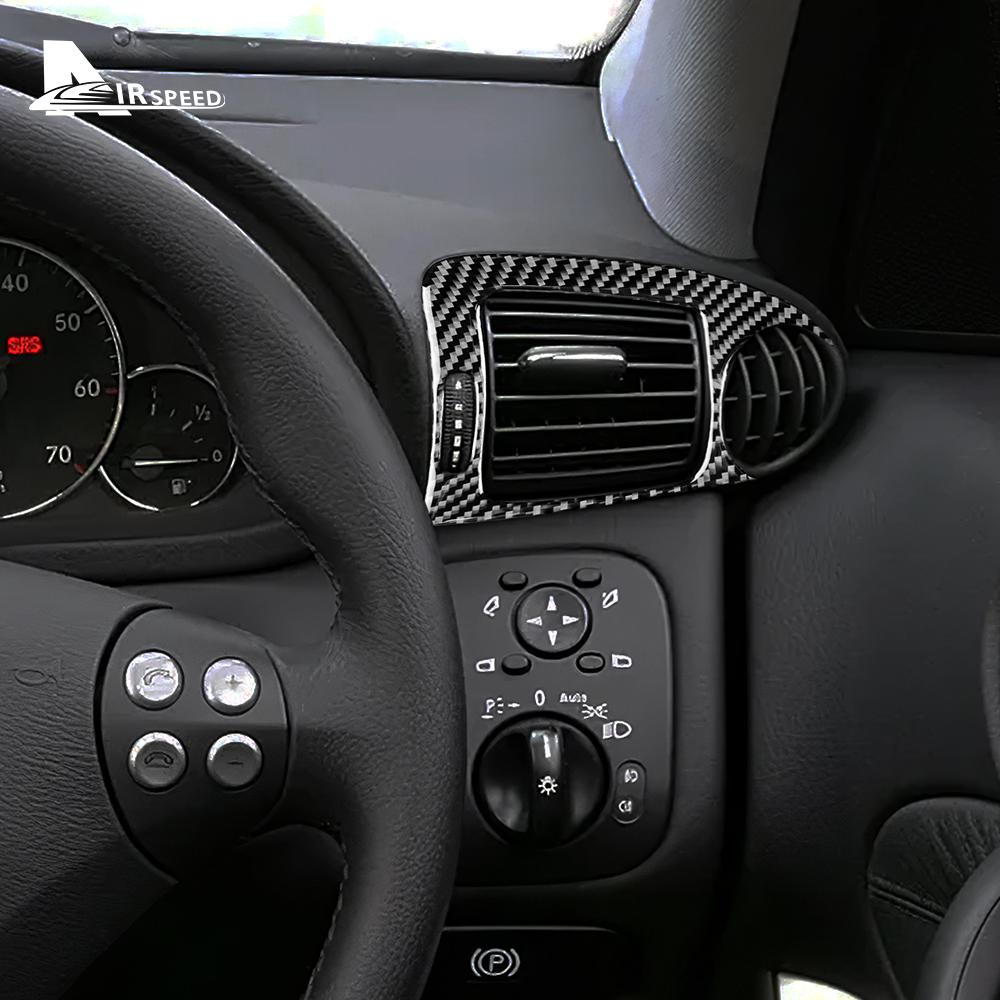 Real Soft Carbon Fiber for Mercedes Benz C Class W203 2005 2006 2007 Car Air Outlet Panel Trim Sticker Interior Accessories