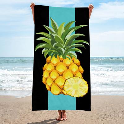 Pineapple Beach Towel Tropical Fruit Microfiber Quick Dry Sand Free Towel for Summer Swimming Travel