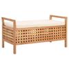 Vidaxl Bench With Storage, 93X49X49 Cm, Solid Walnut Wood