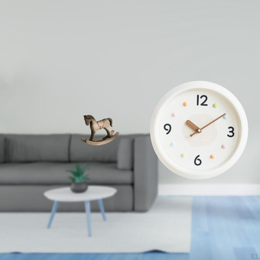 Retro Artistic Wood Horse Sculpture And Modern Clock Centerpiece for Office Home Study Room