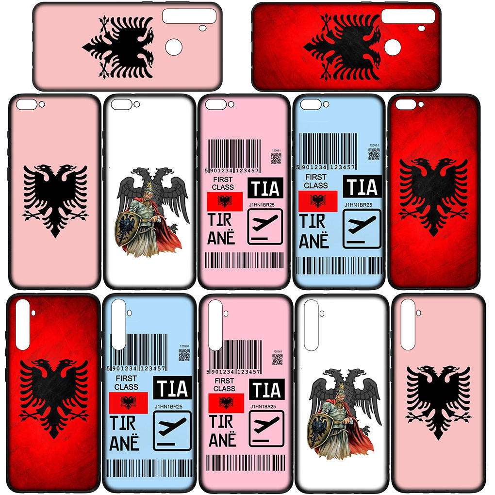Phone Case for Samsung Galaxy S25 S24 S23 iPhone 16 15 Xiaomi Redmi Note 14 13 12 16E X 8 11 Pro Max OPPO Moto Huawei A15 Albania Albanians Flag Cover