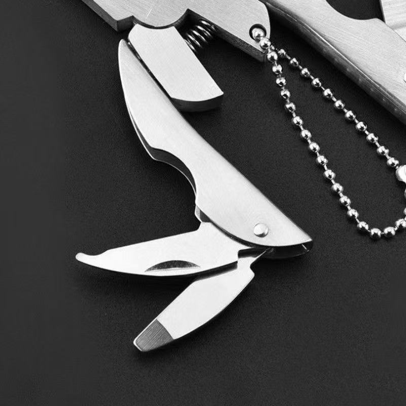 Mini-Klappzange Edelstahl Klappmesser Schlüsselanhänger Schraubendreher Tragbare Mini-Zange Camping Überleben EDC Werkzeuge