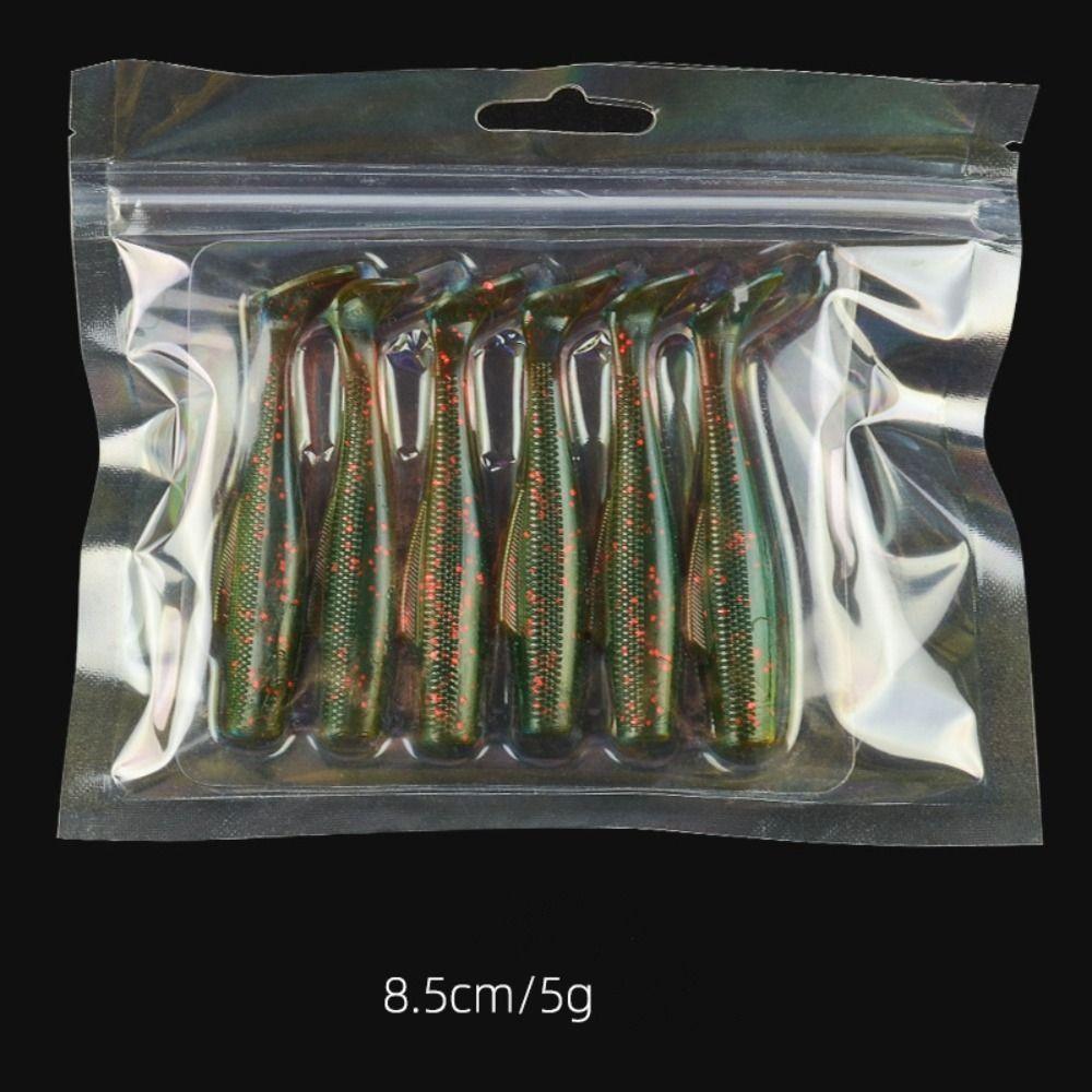 1 pack 6/8.5cm T-Tail Swim Lures Soft Worm Soft Lure Silicone Bait  Fishing Tackle