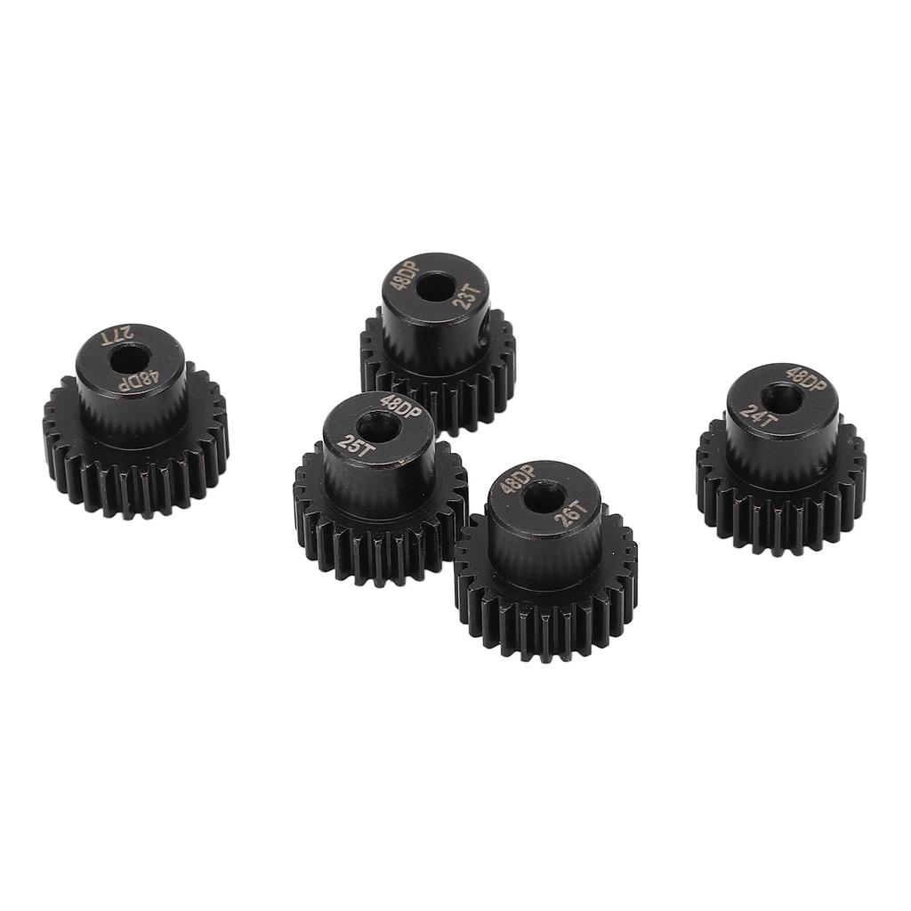 5 Pcs RC Pinion Gear Set 48DP 0.53M 3.175mm 23T 24T 25T 26T 27T Chromium Molybdenum Alloy Steel