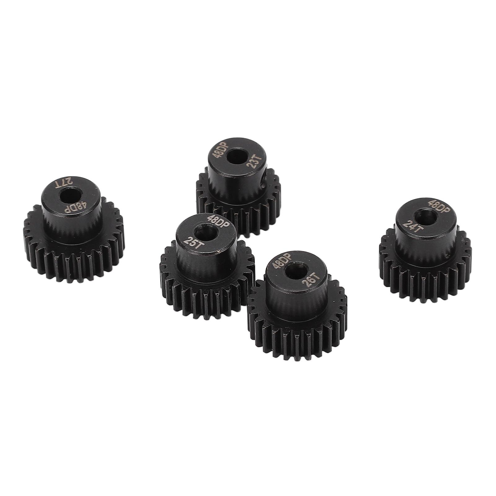 

5 Pcs RC Pinion Gear Set 48DP 0.53M 3.175mm 23T 24T 25T 26T 27T Chromium Molybdenum Alloy Steel