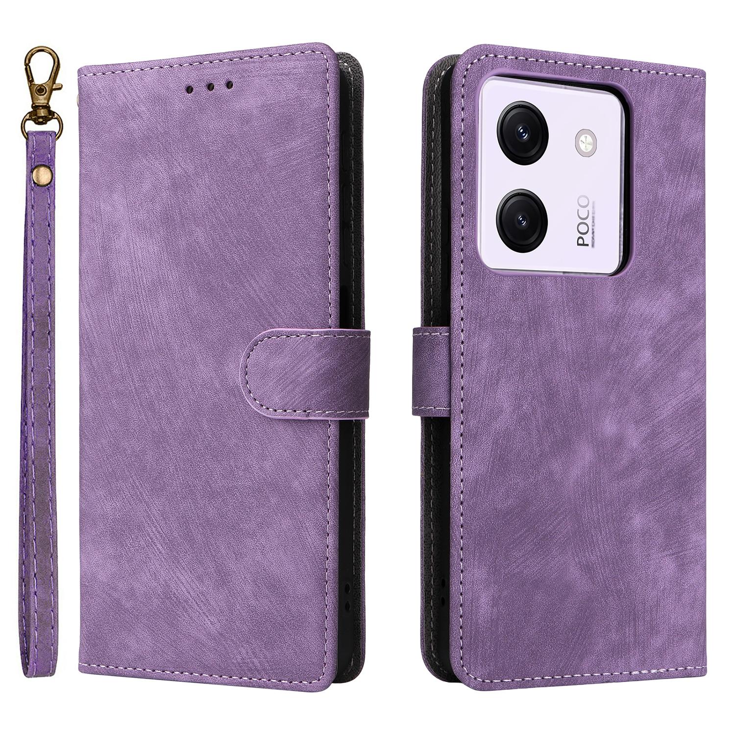 

For Xiaomi Poco M7 Pro 5G Wallet Case RFID Blocking PU Leather Cover Stand View B