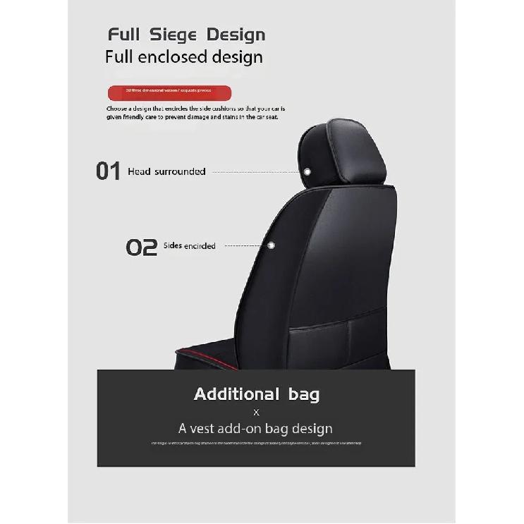 All Inclusive Seat Cover Full Leather Car Seat Protector Cushion Single Driver And Passenger All Season Universal  Accessories
