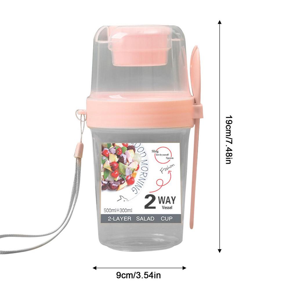 

Чашка для йогурта и парфе, многоразовый контейнер для пудинга с коробкой для начинки, чашка для овсяной еды на ночь с крышками для хлопьев и овощей CHINA розовый