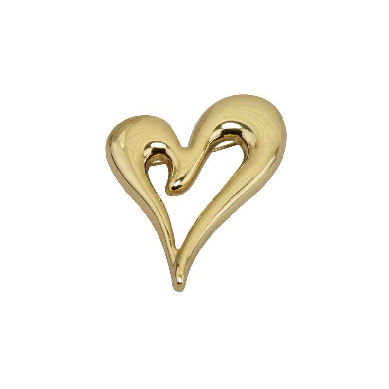 Simple Heart-shaped Brooch, Unique and High-end, Retro-style Suit Brooch, Clothing Accessory, Men's Pin