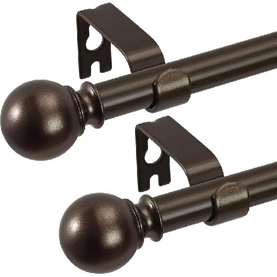 2 шт. Бронзовые карнизы 28–48 дюймов(2.3-4 фута),Соединительные карнизы 5/8 дюйма, Набор маленьких карнизов, Размер: 18  -45  ,Бронза 18  -45  |1 Pack бронзовый