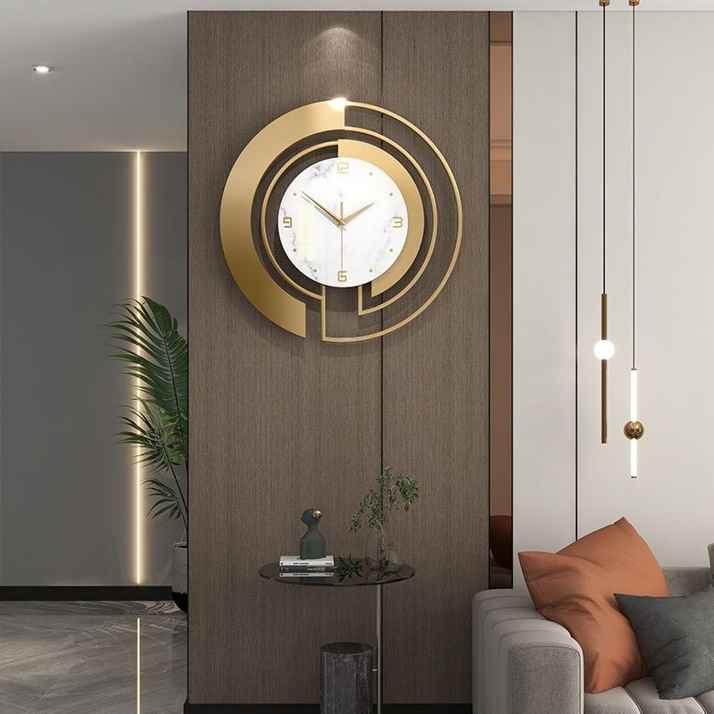 Nordic Luxury Metal Wall Clock Fashion Design Large Home Decoration Pendant Clock Hotel Living Room Wall Hanging Clock