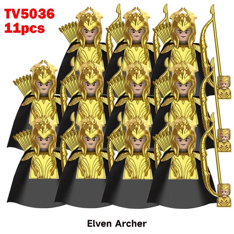 11pcs Medieval Elf Figures Orc Army Soldiers Vargr Raider Knights Building Blocks Bricks DIY Assemble War Toy Gifts for Kids Boy