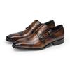 Men's Genuine Leather Slip-On Monk Shoes - Square Toe Business Casual