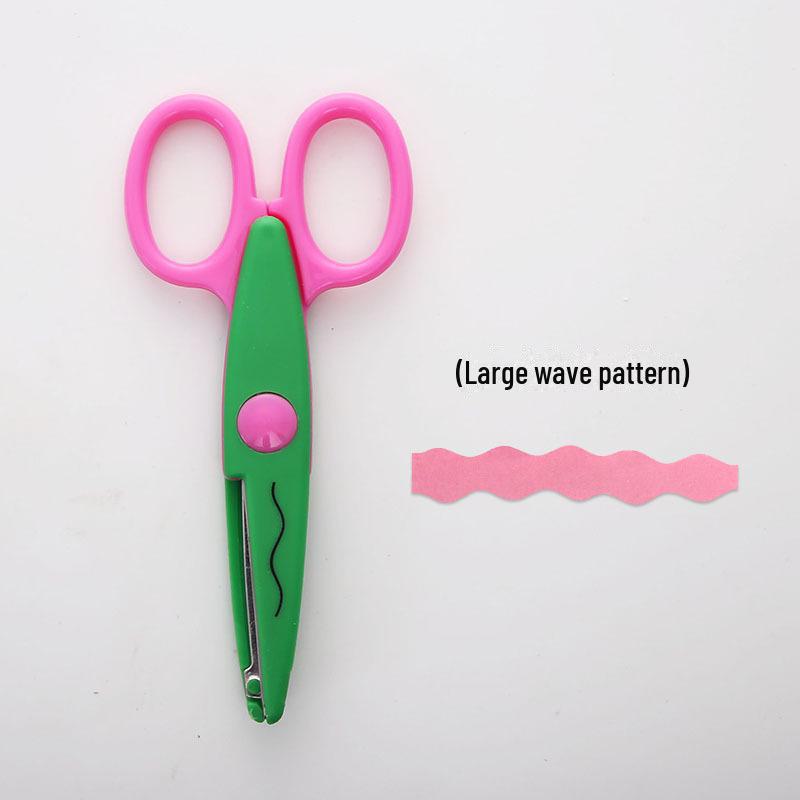 Children's Safety Scissors for Crafting, Ages 3-6: Fun Lace and Photo Cutting Tools for Kindergarten and DIY Albums