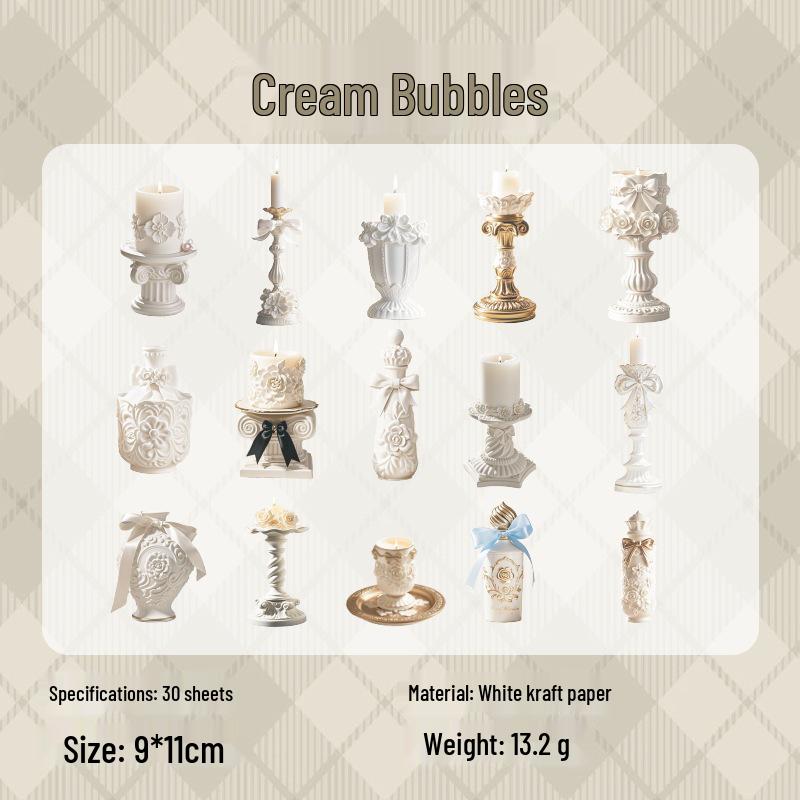 Yu Xian Sweet Frost 3D Retro Sticker Pack for DIY Journals and Decorative Scene Setting