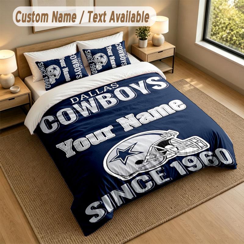 Bedding Set 1 Duvet Cover 2 Pillowcases Dallas Cowboys Print Soft Bed Linen Bedroom Decor