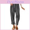 China Cotton Corduroy High Waist Casual Pants For Women With Button Detail