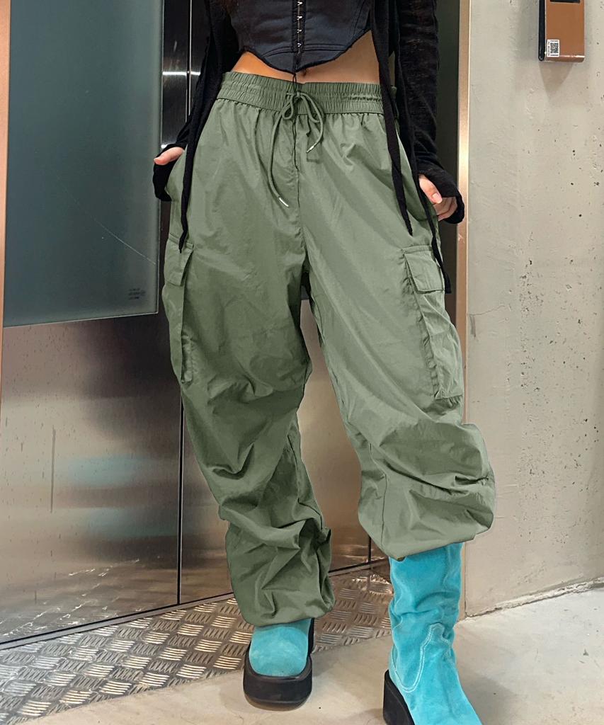 CGP Nylon Cargo Parachute Pants - Light Khaki