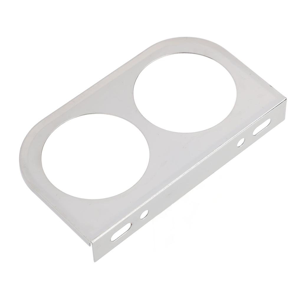 2 Hole Gauge Panel Gauge 2?116 Inch 52MM Universal Metal Car Meter Mount Instrument Panel Silver
