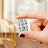 Retro Chinese Style Earrings, Fashionable Geometric Imitation Turquoise Earrings, Popular Earrings