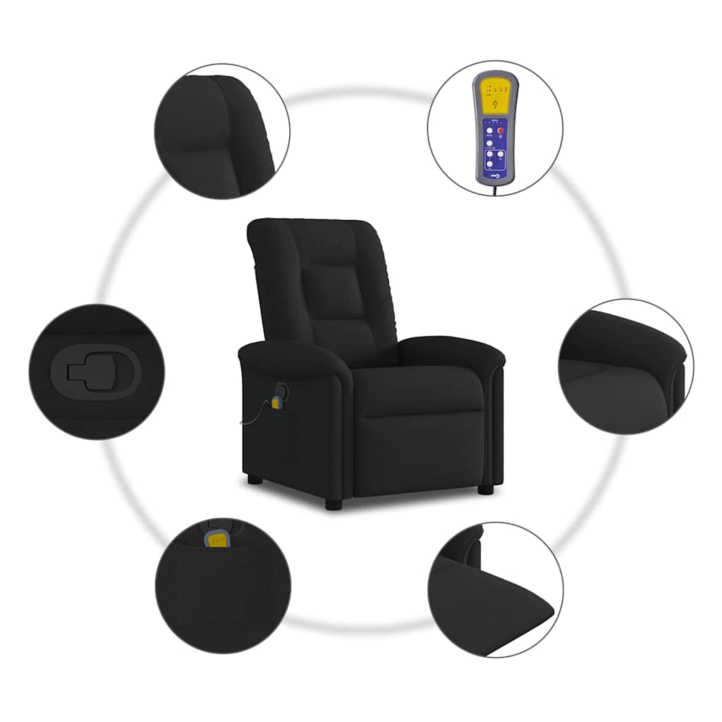 Massage Chair Black Fabric