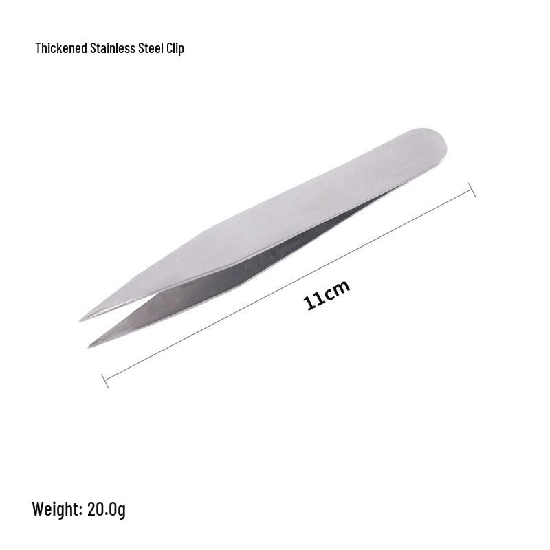AA Thickened Stainless Steel Swiss Tweezers - High Hardness, Wear-Resistant, Pointed Tip for Jewelry, Gardening, and Nest Maintenance.