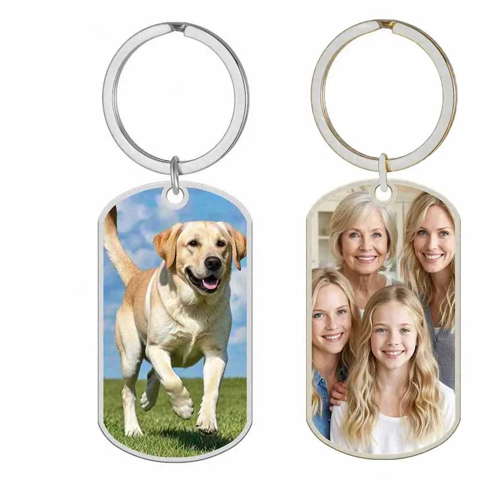 Amaxer Custom Keychain Double Sided Personalized Picture Text Keychains Engraving Photo Key chains Gifts for Women Boyfriend