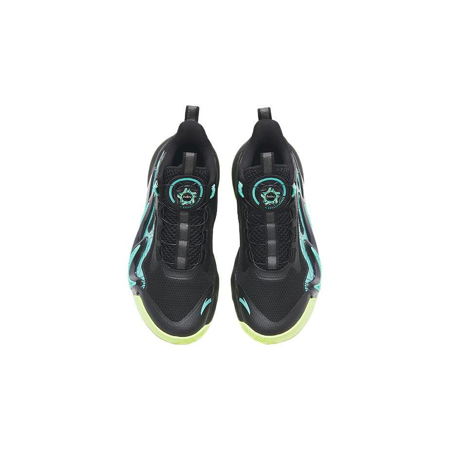 Anta Kwangchao 2 Shock Absorbing Durable Low Top Kids Basketball Shoes Kids Basketball Shoes Black Green A312331131-4