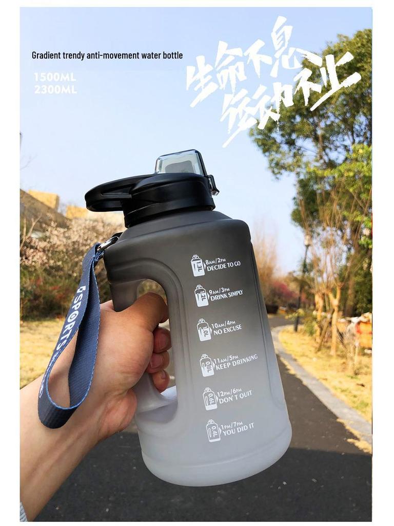 Frosted Gradient Large-Capacity Drop-Proof Sports Water Bottle
