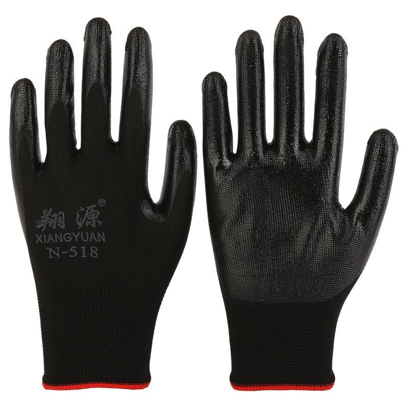 1 Pairs Nitrile Coated Work Gloves Non-Slip Knit Safety Protective Gloves Industrial Labor Building Construction Work Gloves